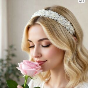 Elegant White Lace Headband